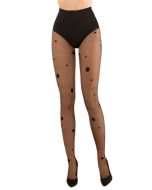 Gabriella Dalma Polka Dot Patterned Black Tights