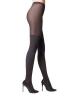 Gabriella Rita Patterned Mock Over the Knee Black Tights