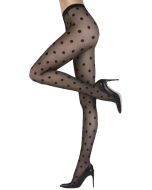 Gatta Funny 20 Den Semi-Sheer Polka-Dotted Black Tights