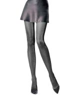 Knittex Party Lurex 30 Denier Sparkle Shiny Tights, Silver