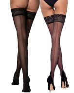 Mona Delice 20 Denier Seamed Black with Hold Ups