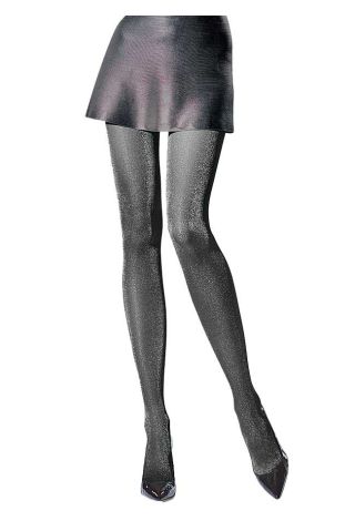 Knittex Party Lurex 30 Denier Sparkle Shiny Tights, Silver