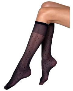 Veneziana Puntini Polka Dot Sheer Knee-High Socks