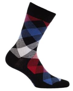 Wola Argyle Patterned Cotton Socks