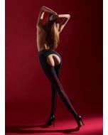 Marilyn Hot Crotchless Seamed Tights with Lace Waist
