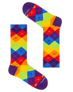 Diamond Block Multicoloured Prints Socks.