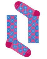 TAKAPARA Funky Pink Socks with Circle & Diamond Pattern