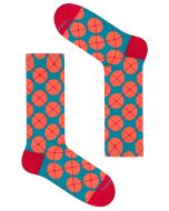 TAKAPARA Colourful Patterned Funky Unisex Pink & Blue Socks | Wolcznaksa 7m1