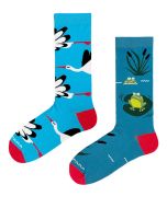 TakaPara Funky Mismatched Unisex Socks, Strokes and Frog