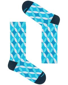 TAKAPARA Funky Colourful Light Blue Patterned Socks for Men & Women