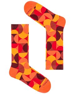TAKAPARA Funky & Fun Design Orange Socks for Men and Women