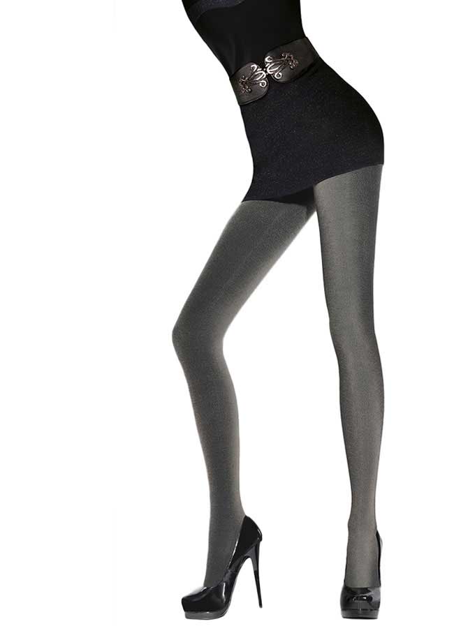 Gabrie Women's 50 Denier Patterned Black Tights 3D Microfibre Opaque Pantyhose 